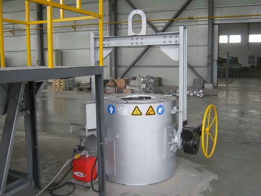 Attrezzatura di alluminio industriale del forno di fusione del crogiolo grigio del gas 1000KG per LPD