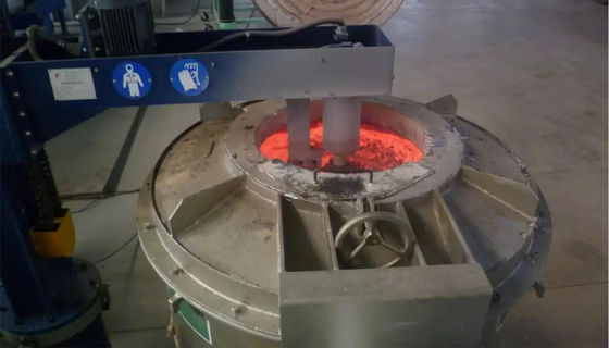Macchina per disgasare l'alluminio dal materiale del rotore di grafite con capacità di 600 kg e alimentazione 220V/380V