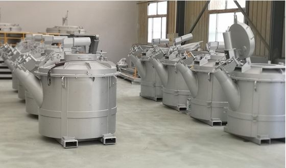360° di rotazione di sacchetto di trasferimento liquido in alluminio con tipo carrello elevatore e disegno della teiera per alluminio fuso
