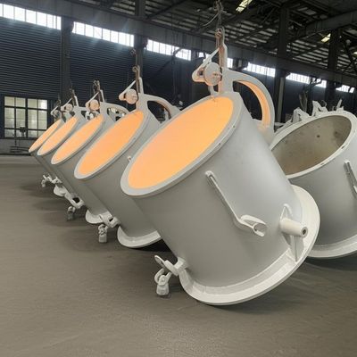Industrial-Grade Molten Aluminum Transfer Ladles with Straight Spout and Cylindrical Shape for Efficient Metal Handling