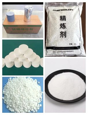 Flux di raffinazione dell'alluminio di grado industriale per un'elevata efficienza di degassamento e rimozione dell'idrogeno nell'alluminio fuso