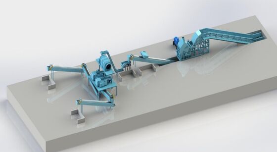 5 tonnellate all'ora linea di riciclaggio di rifiuti di alluminio con alimentazione elettrica a 415V ± 10% e sistema di controllo centralizzato